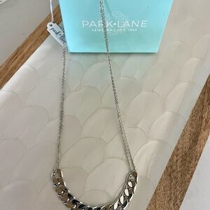Park Lane Silver Herringbone Statement Necklace